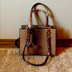 Vegan leather bag with ostrich detail FREE scarf!